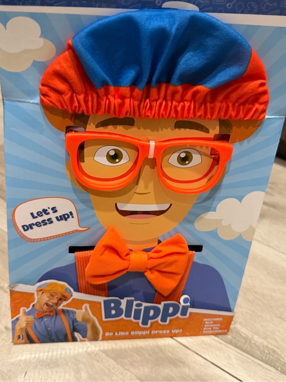 Kids BLIPPI Orange Hat & Glasses Dress-Up Set